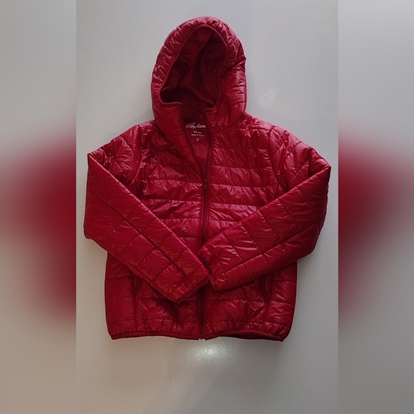 Red Nylon Coat Zip up jacket - Picture 2 of 5